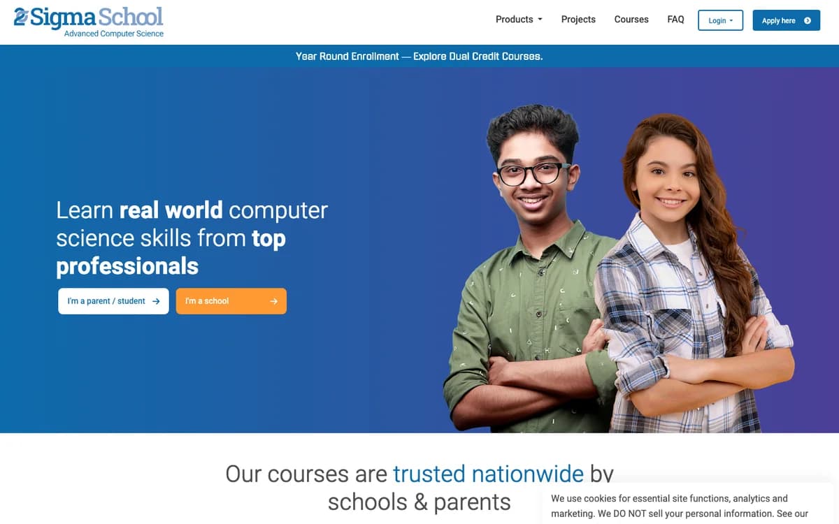 2Sigma School computer science, AI and AP course options