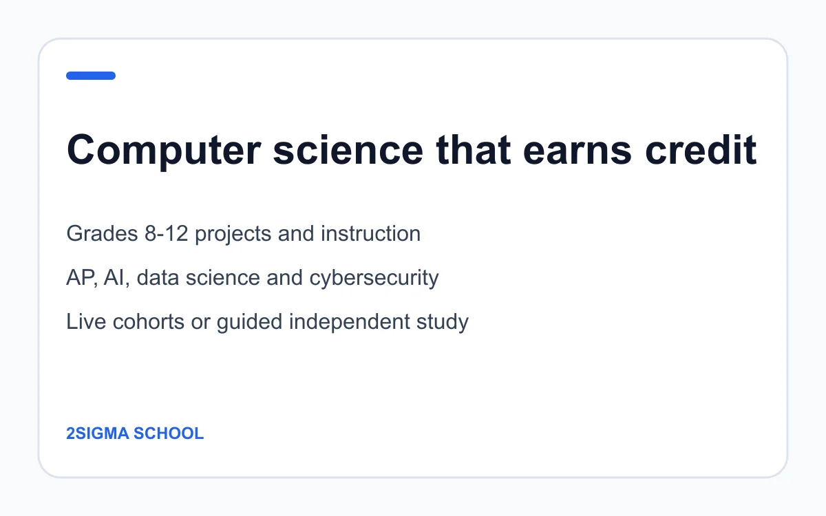 2Sigma School subjects and course formats