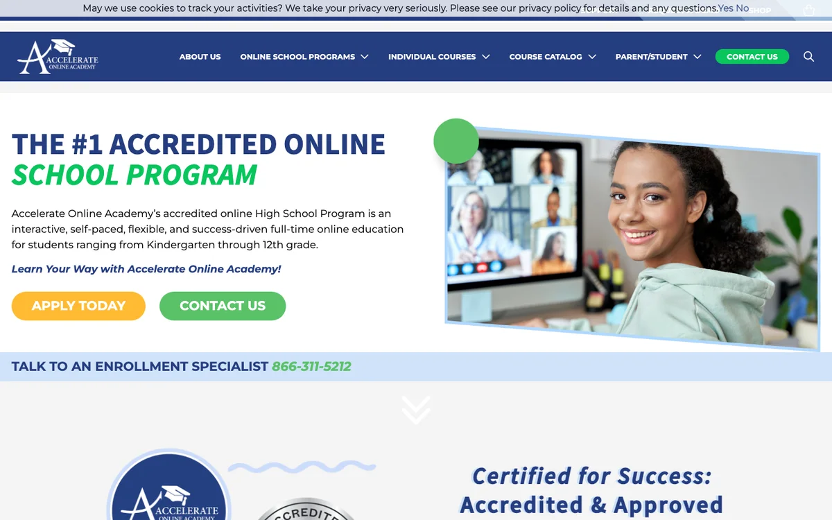 Accelerate Online Academy official website and product experience