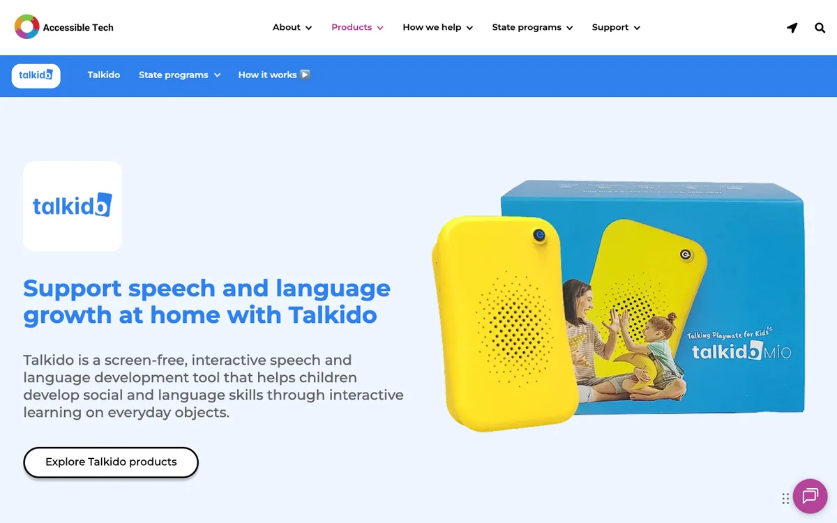 Talkido screen-free speech and language learning device