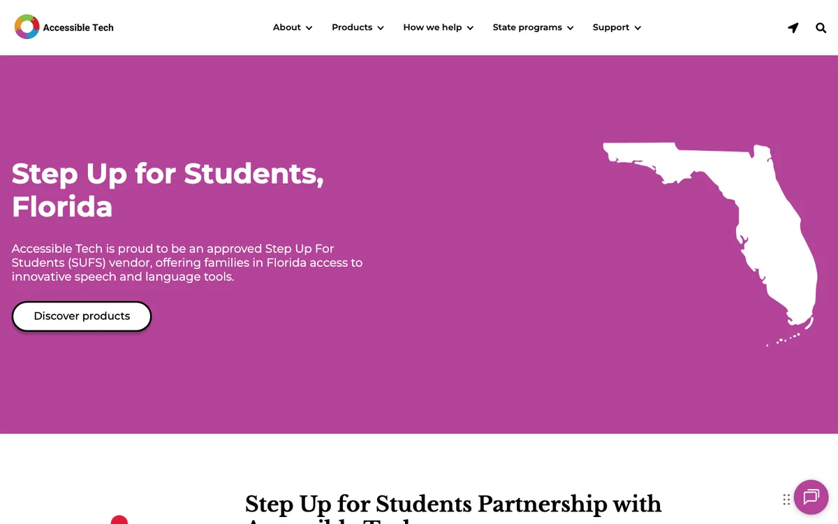 Accessible Tech Florida scholarship-funded product options