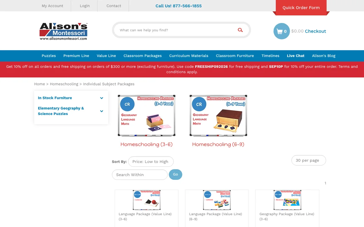 Alison's Montessori homeschool package collection