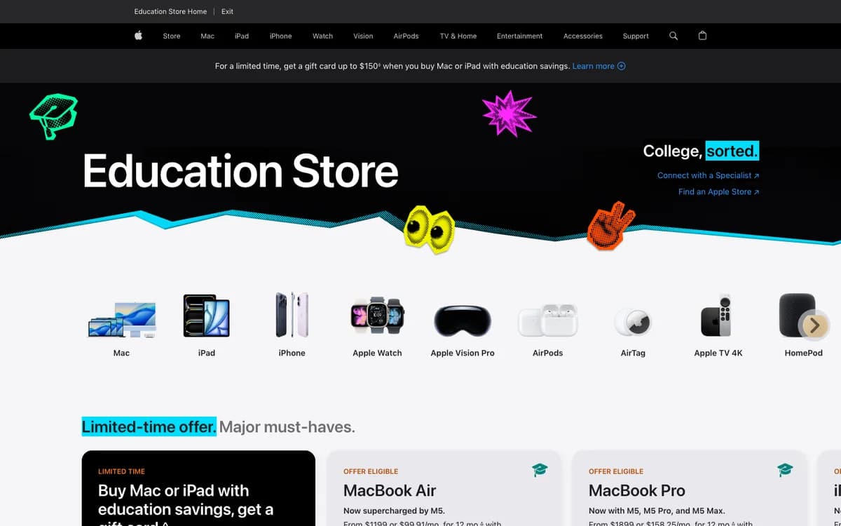Apple official website and product experience