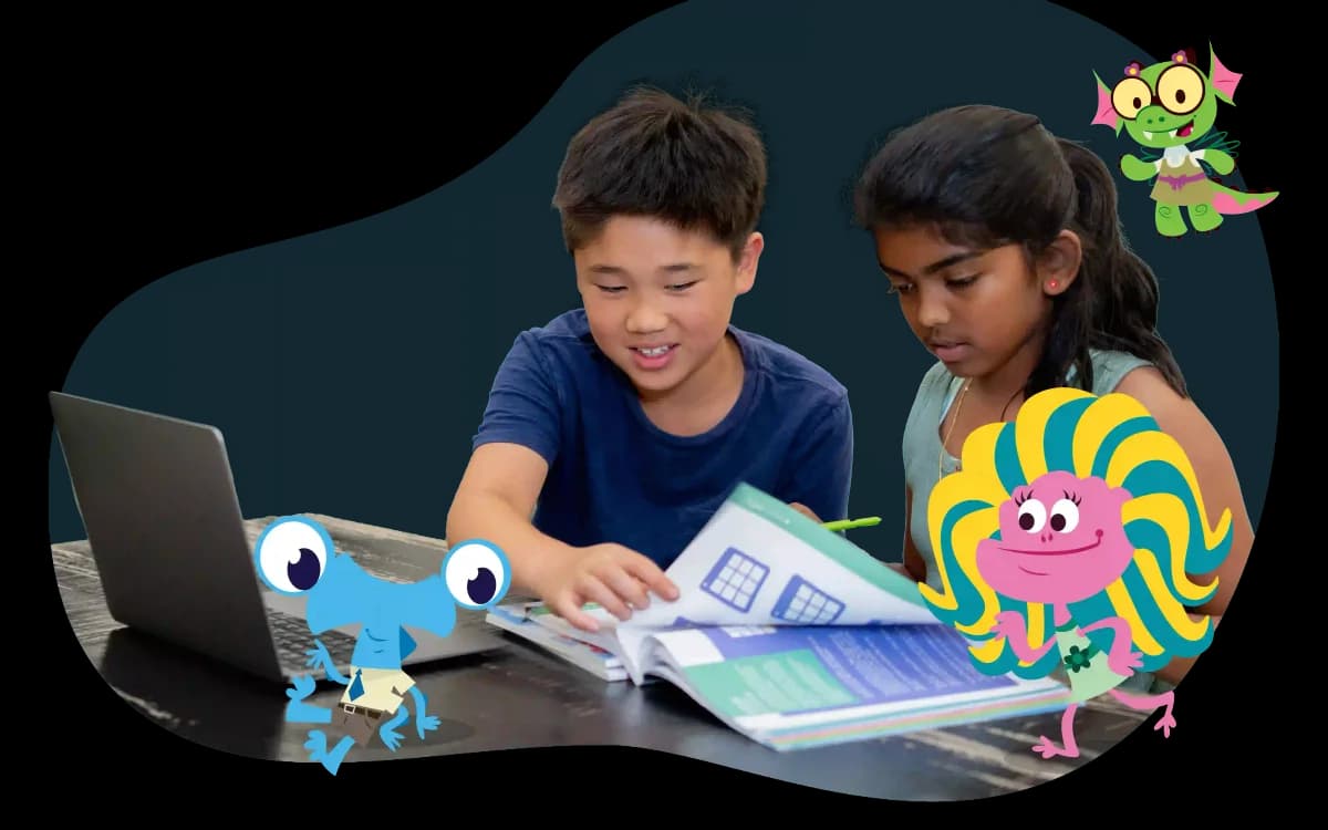 Kids learning math with Beast Academy