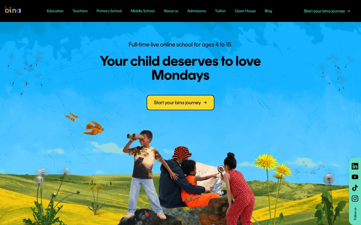 bina live global online school for ages 4 to 15