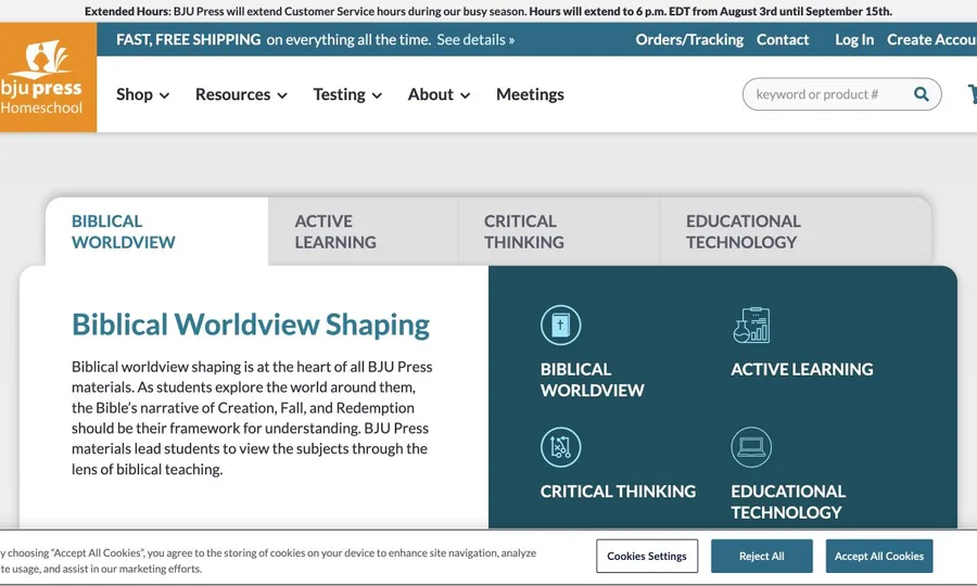BJU Press Homeschool product preview