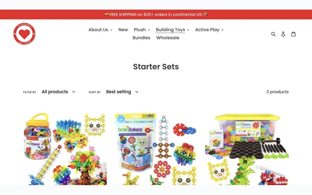 Brain Flakes starter sets for open-ended building