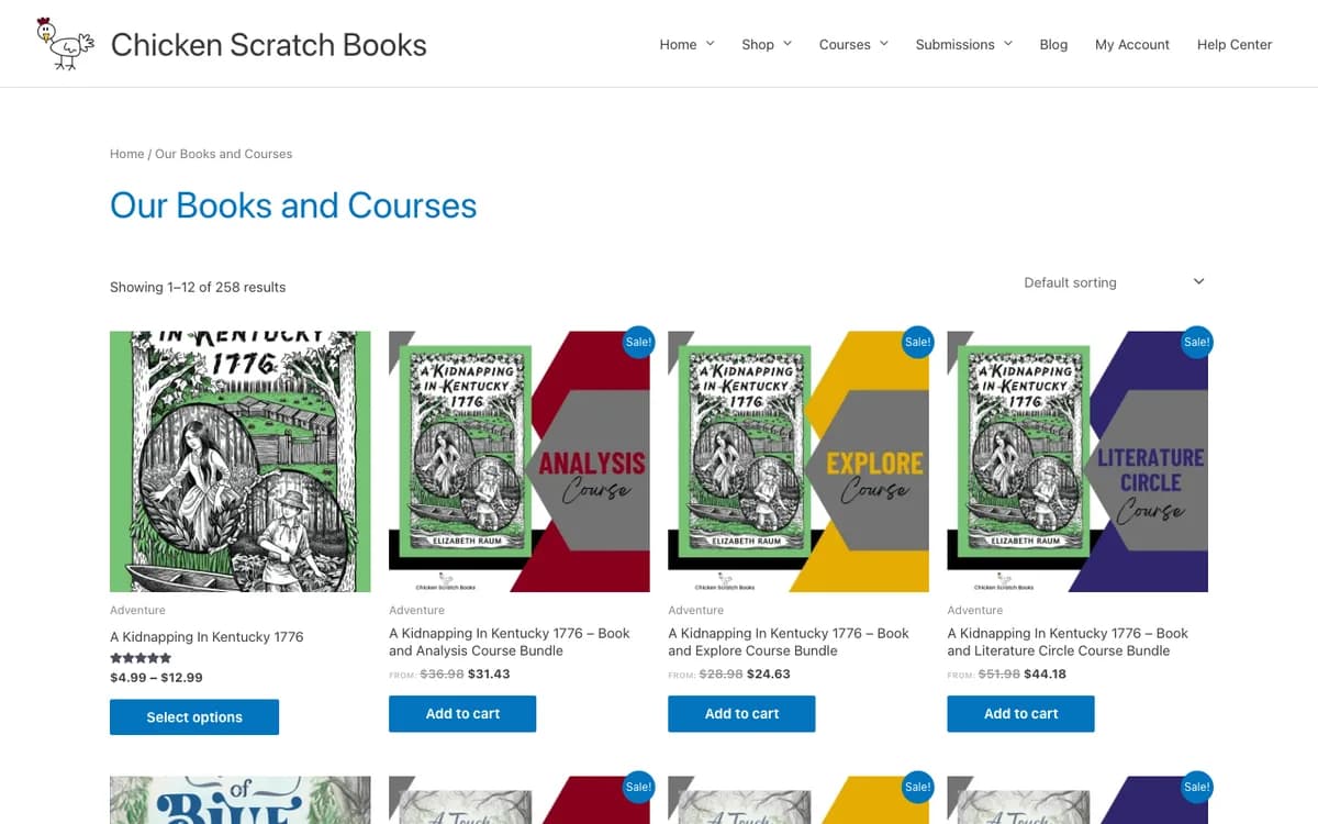 Chicken Scratch middle-grade novel and course catalog