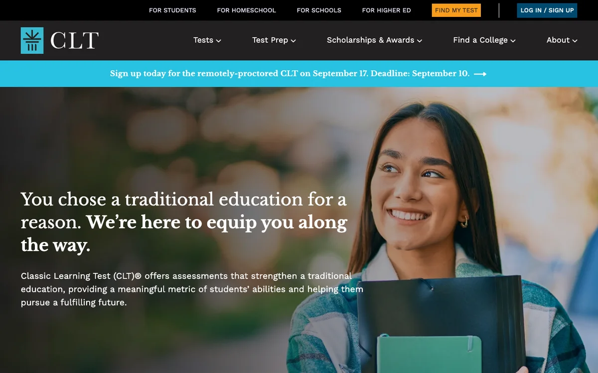 Classic Learning Test official website and product experience