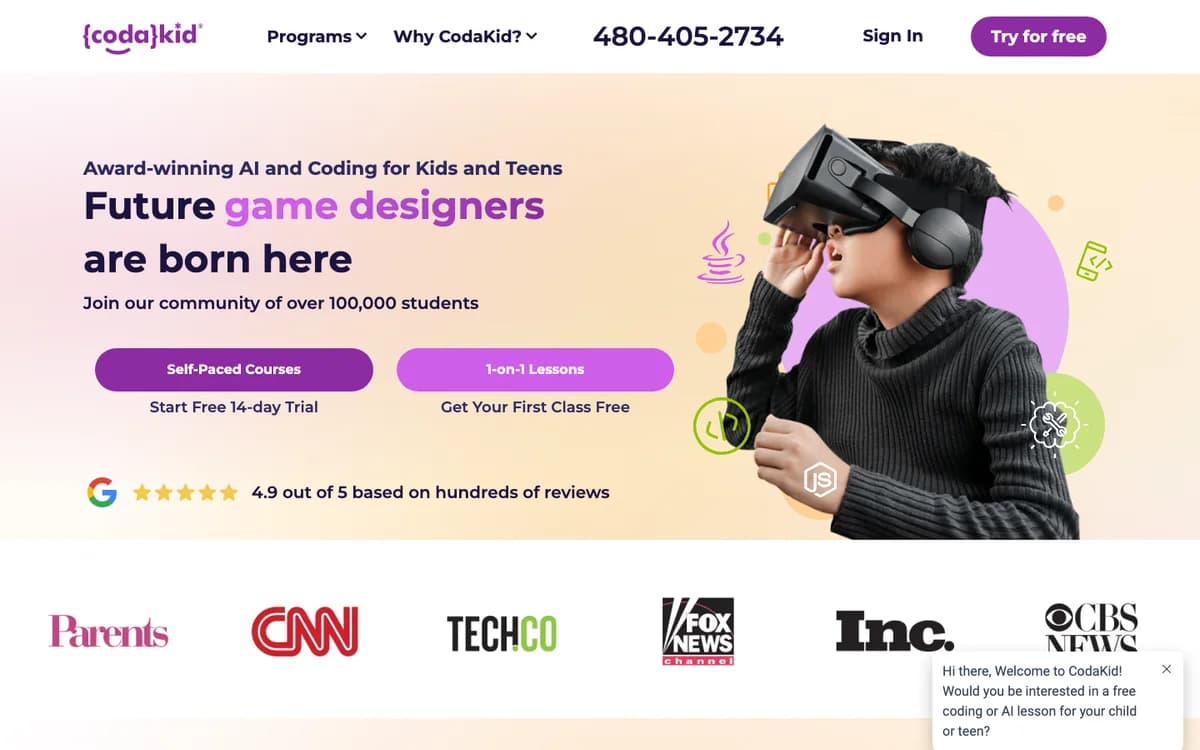 CodaKid official website and product experience