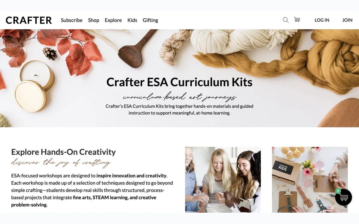 Crafter ESA curriculum kits and included materials