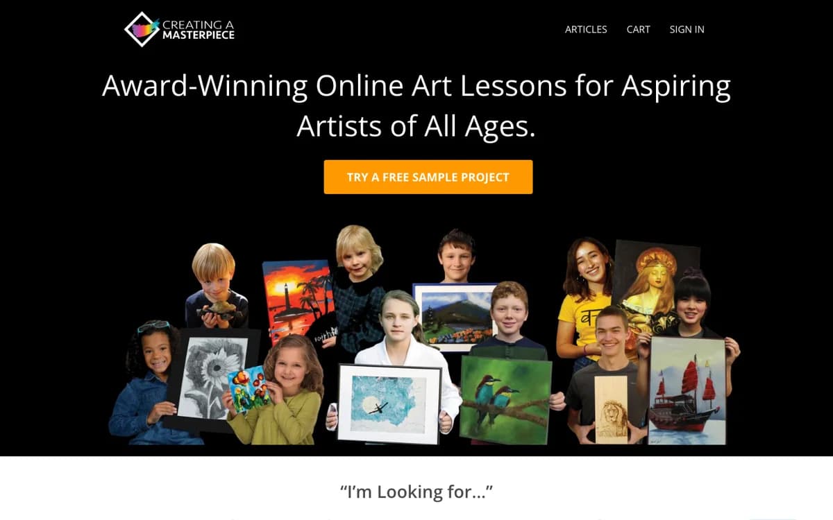 Creating a Masterpiece official website and product experience