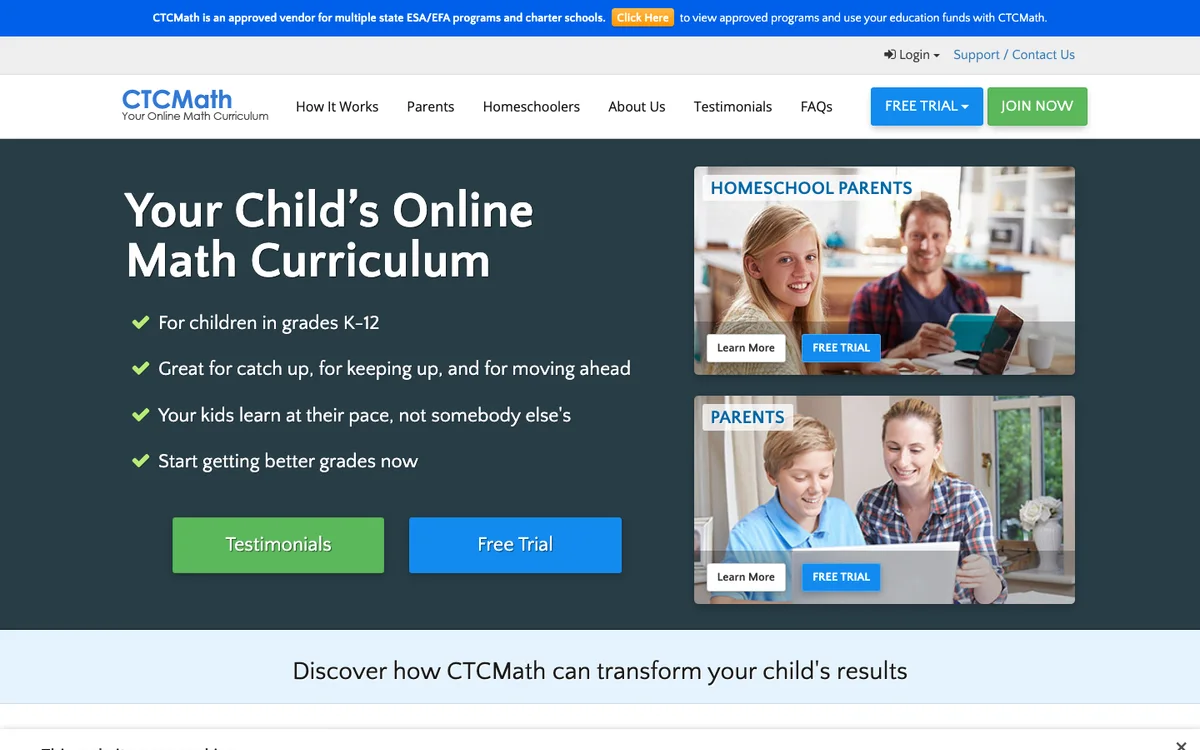 CTCMath official website and product experience