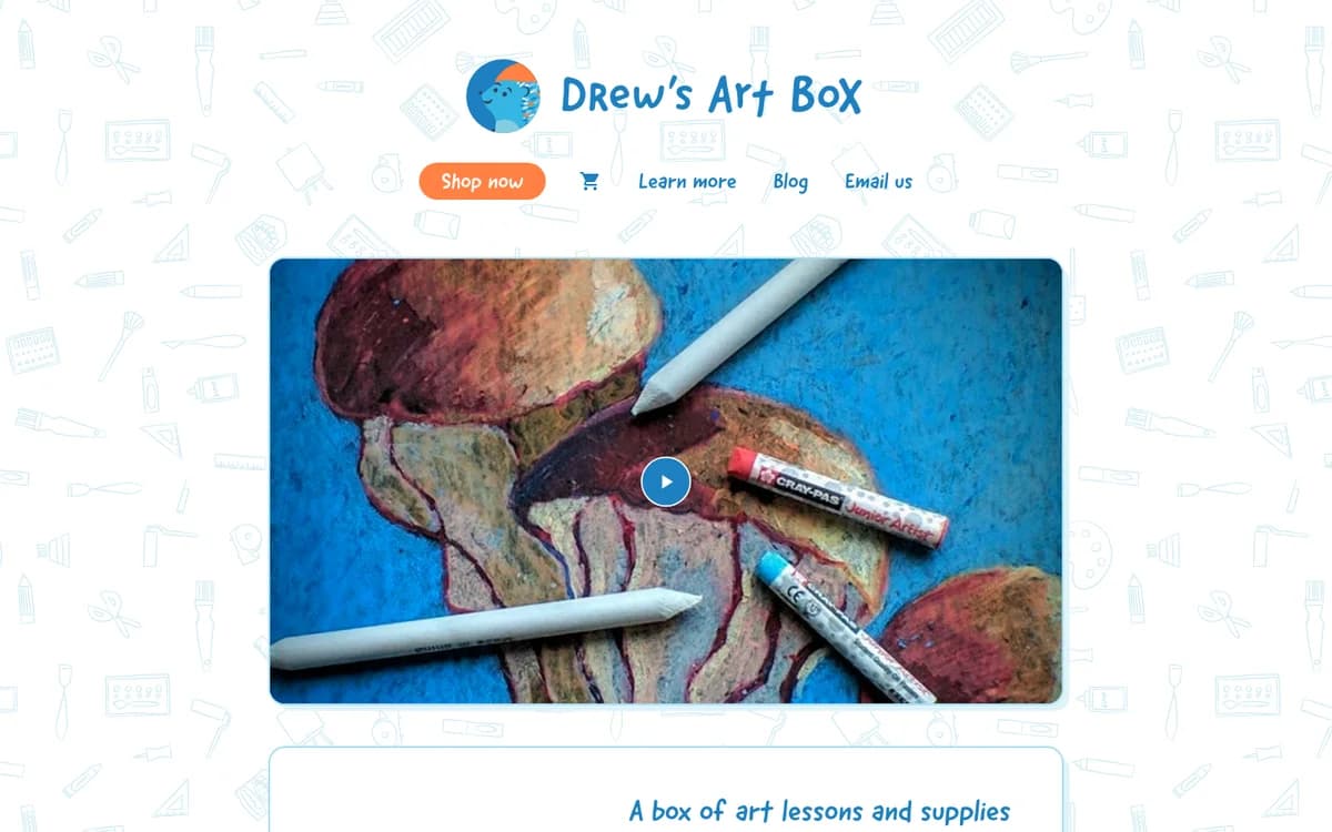 Drew's Art Box lesson and supply kits