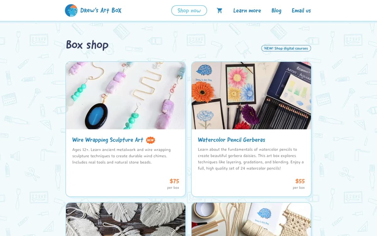 Drew's Art Box project collection and prices