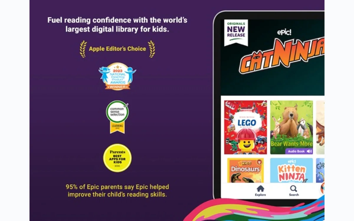 Epic children's digital library App Store screen