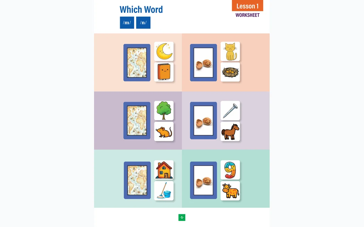 Foundation in Sounds auditory word-discrimination worksheet