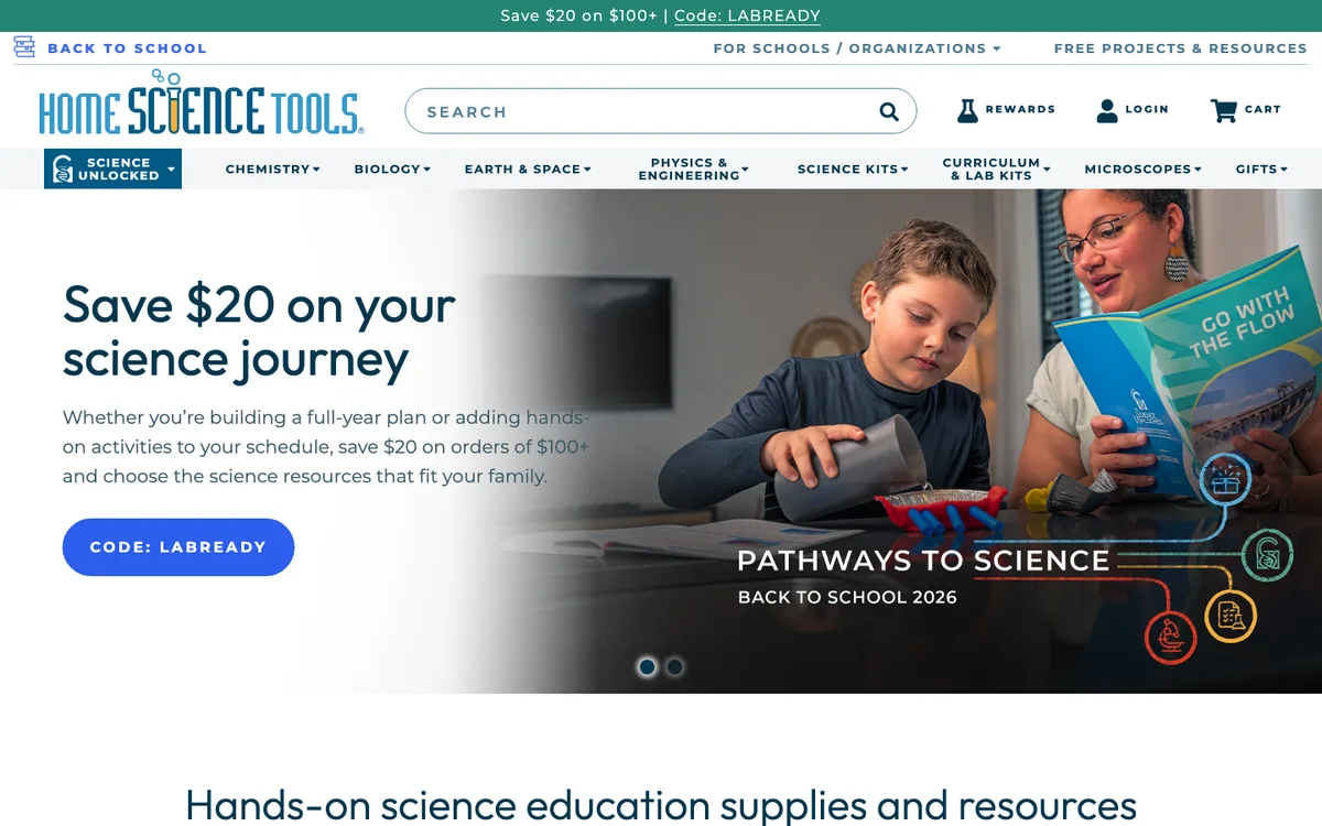 Home Science Tools official website and product experience