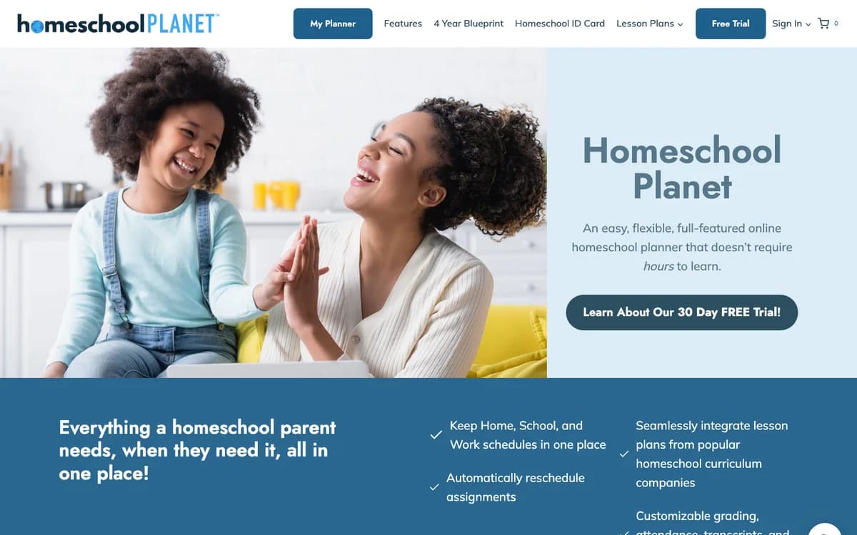 Homeschool Planet official website and product experience