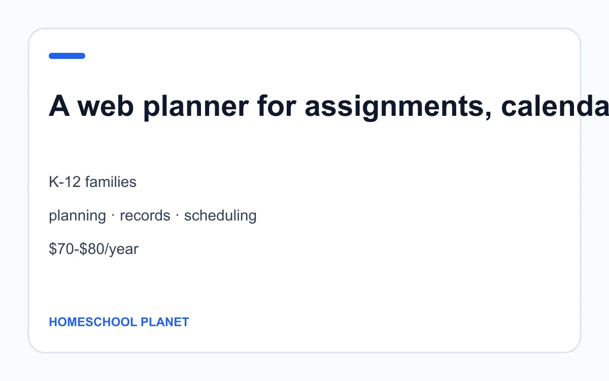 Homeschool Planet age, subject and pricing summary created by Homeschool Best
