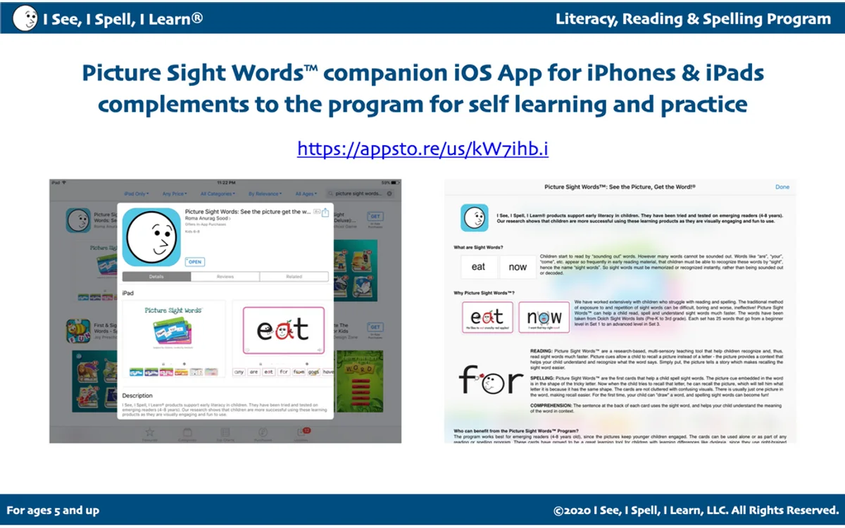 I See I Spell I Learn reading materials