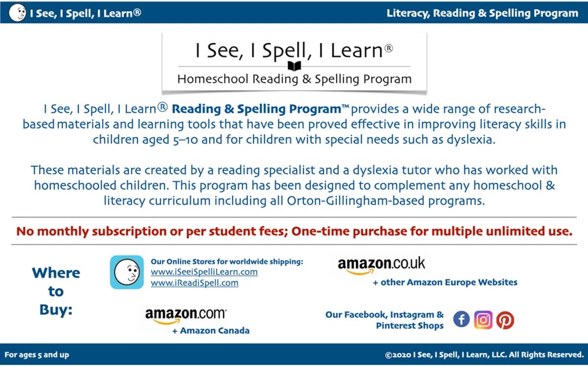 I See I Spell I Learn spelling resources