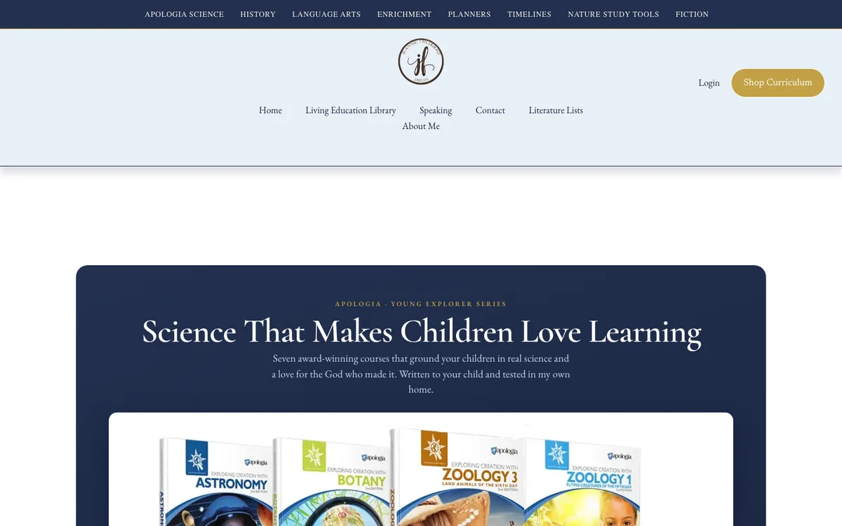 Jeannie Fulbright Apologia elementary science series