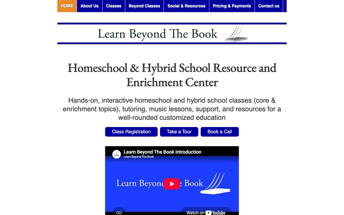 Learn Beyond The Book live online and in-person homeschool classes