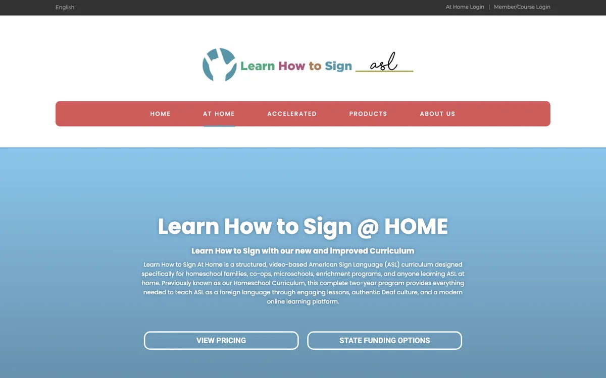 Learn How to Sign At Home two-year ASL curriculum overview