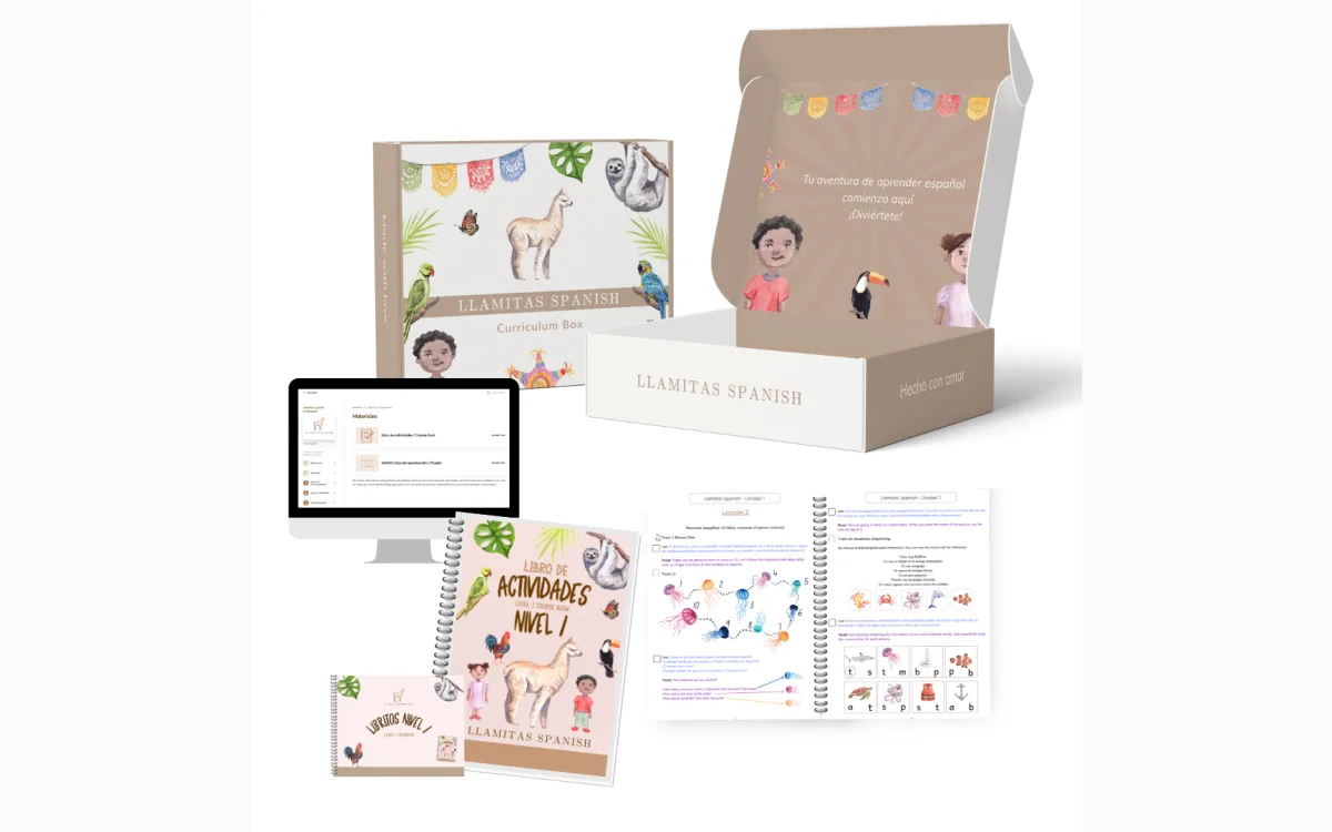 Llamitas Spanish Level 1 curriculum books