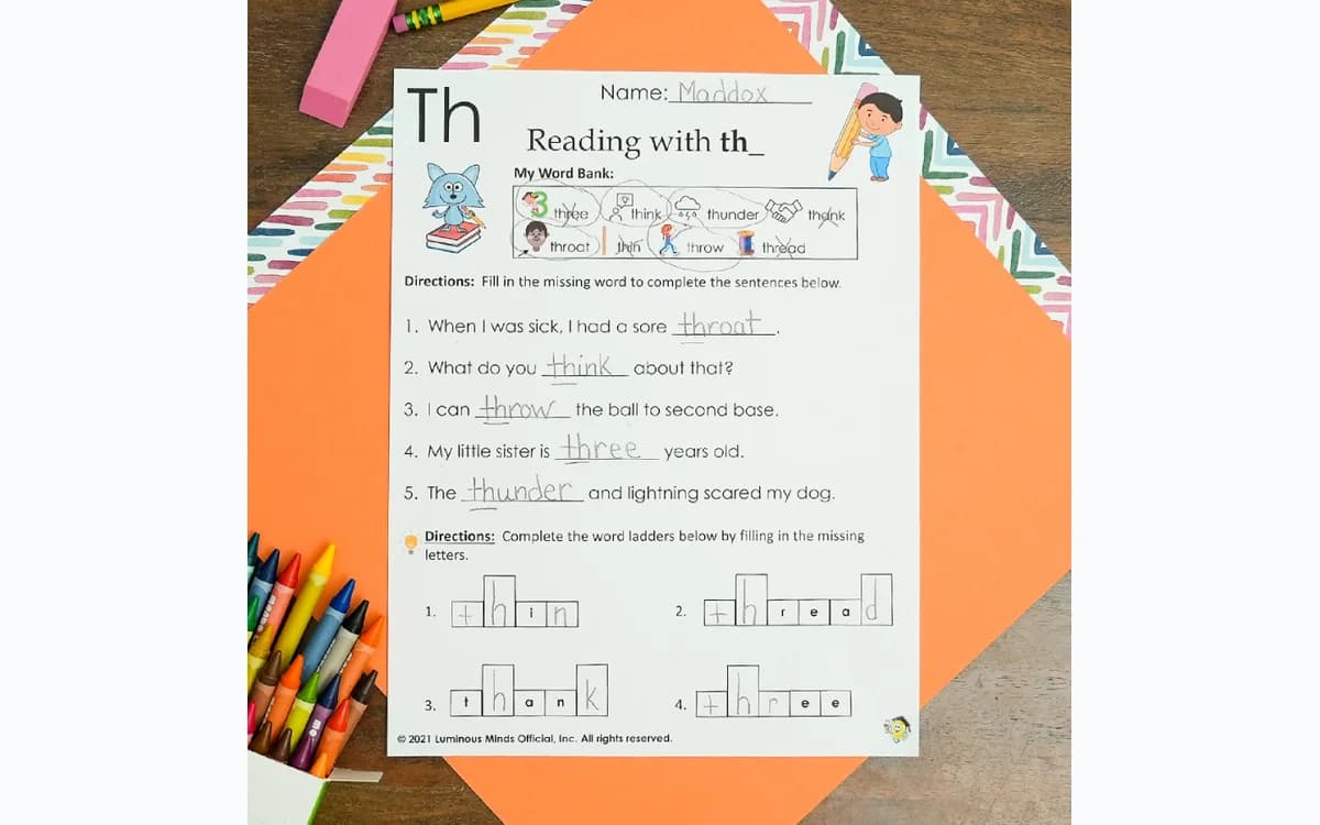 Luminous Minds early literacy printable activity