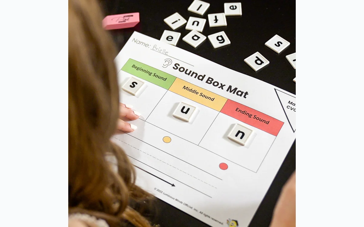 Luminous Minds foundational reading worksheet