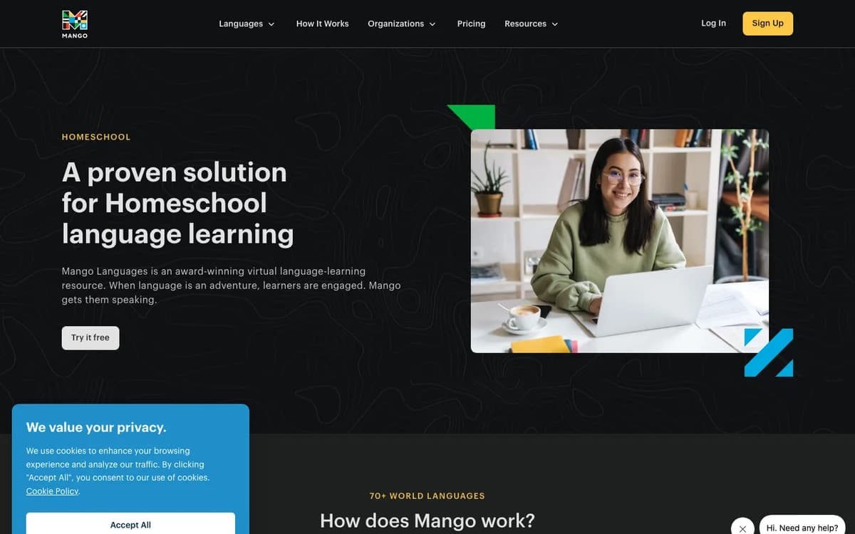Mango Languages official website and product experience