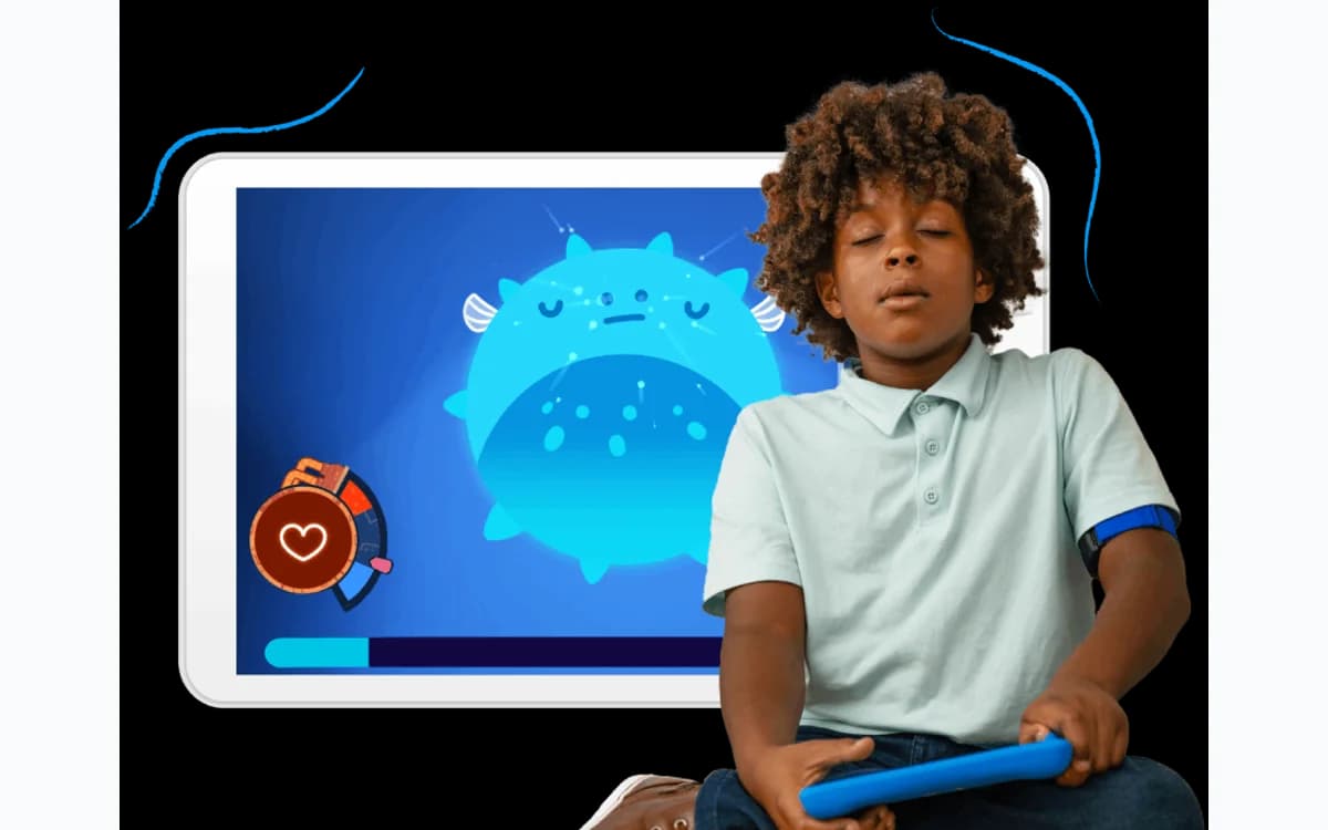 Child playing Mightier biofeedback games