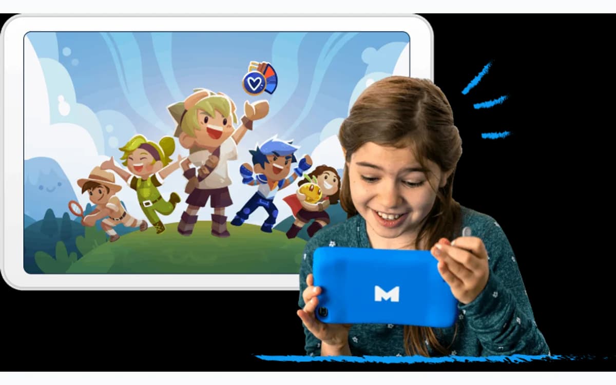 Child using the Mightier heart-rate sensor and tablet