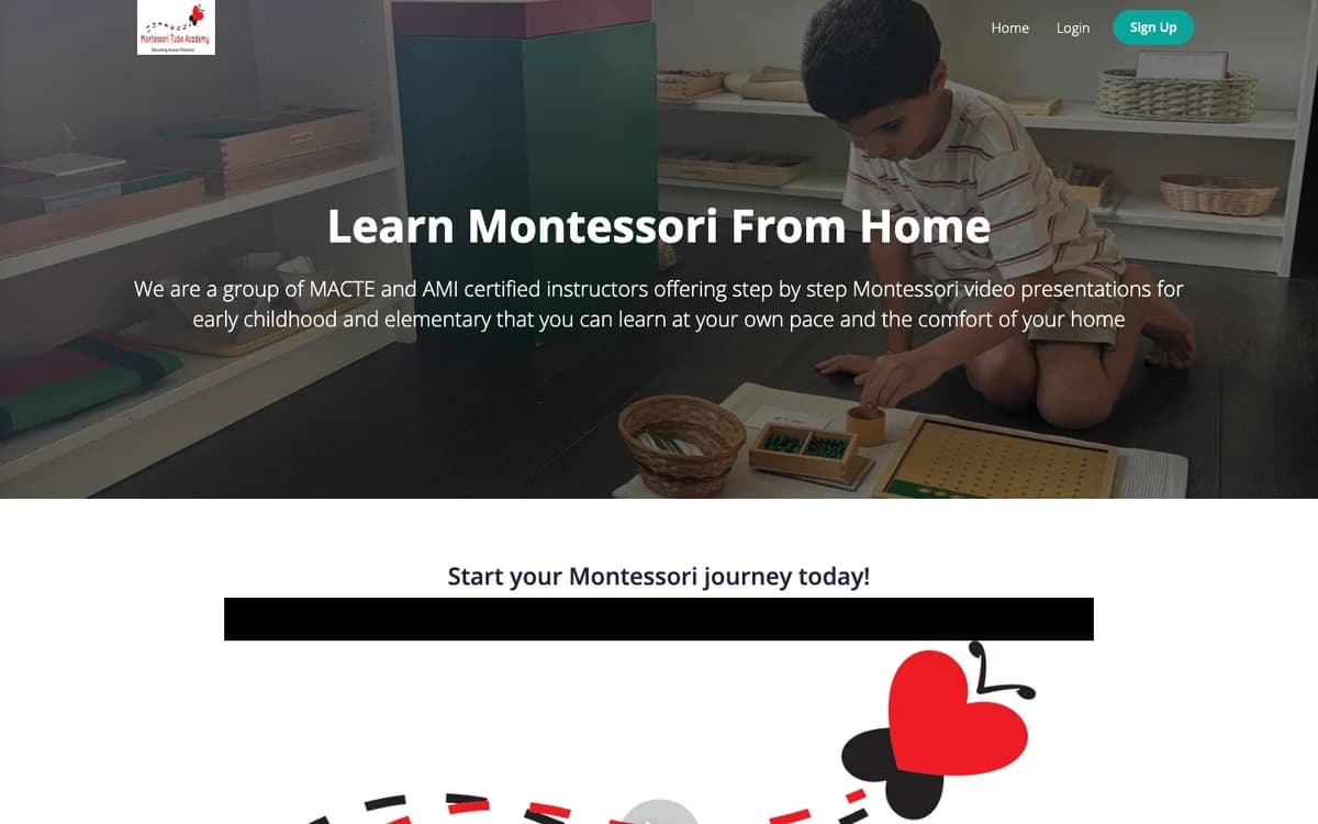 Montessori Tube Academy age-band courses and membership prices