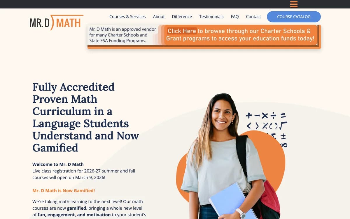 Mr. D Math official website and product experience