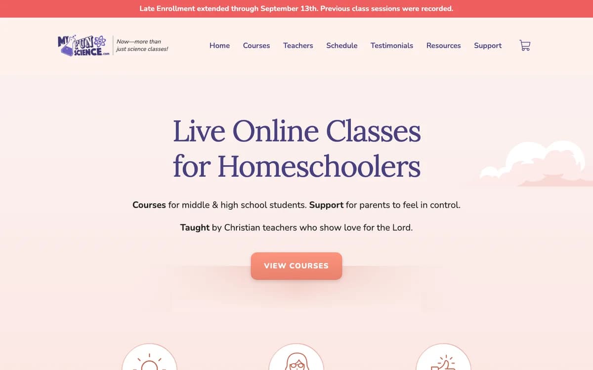 MyFunScience live online homeschool classes