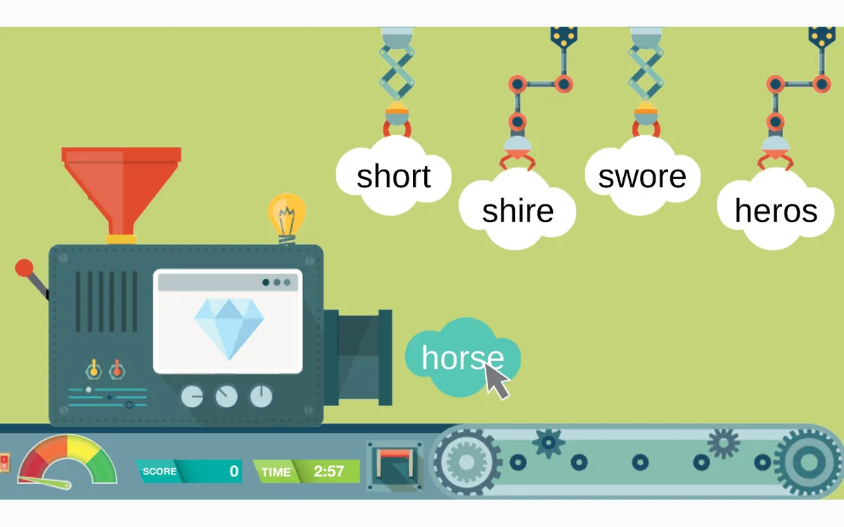 Neuralign Silly Machine word-reading activity