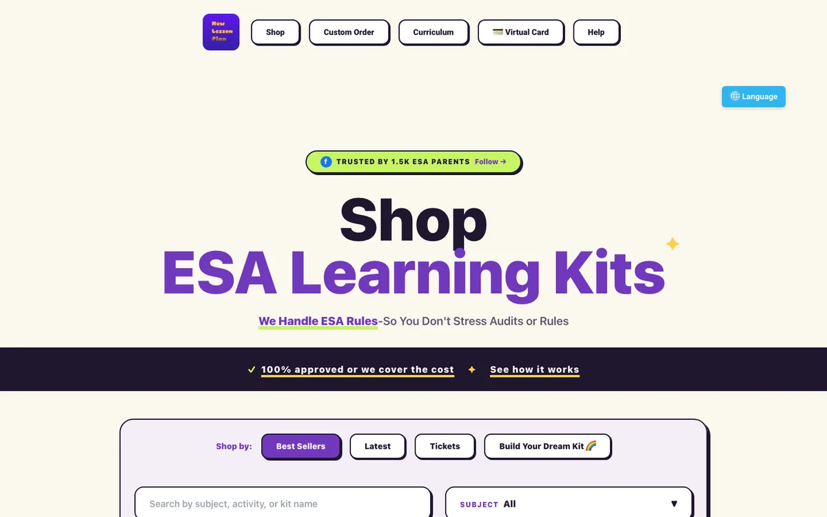 New Lesson Plan custom educational learning-kit builder
