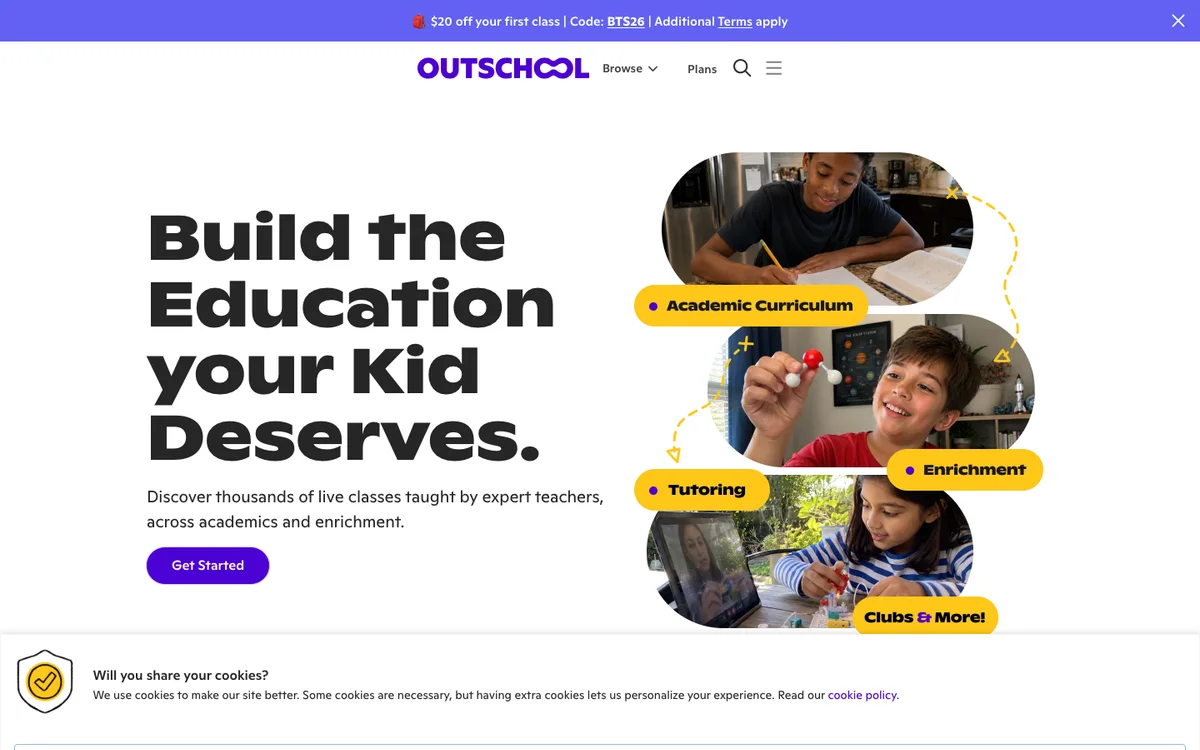 Outschool official website and product experience