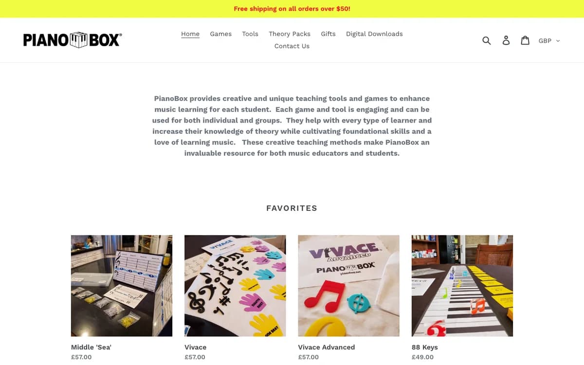 PianoBox hands-on music-theory games and teaching tools