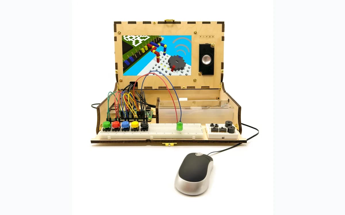 Piper Computer Kit assembled wooden Raspberry Pi computer