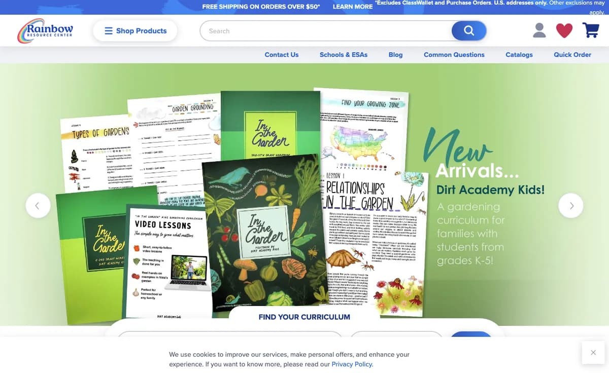 Rainbow Resource Center official website and product experience