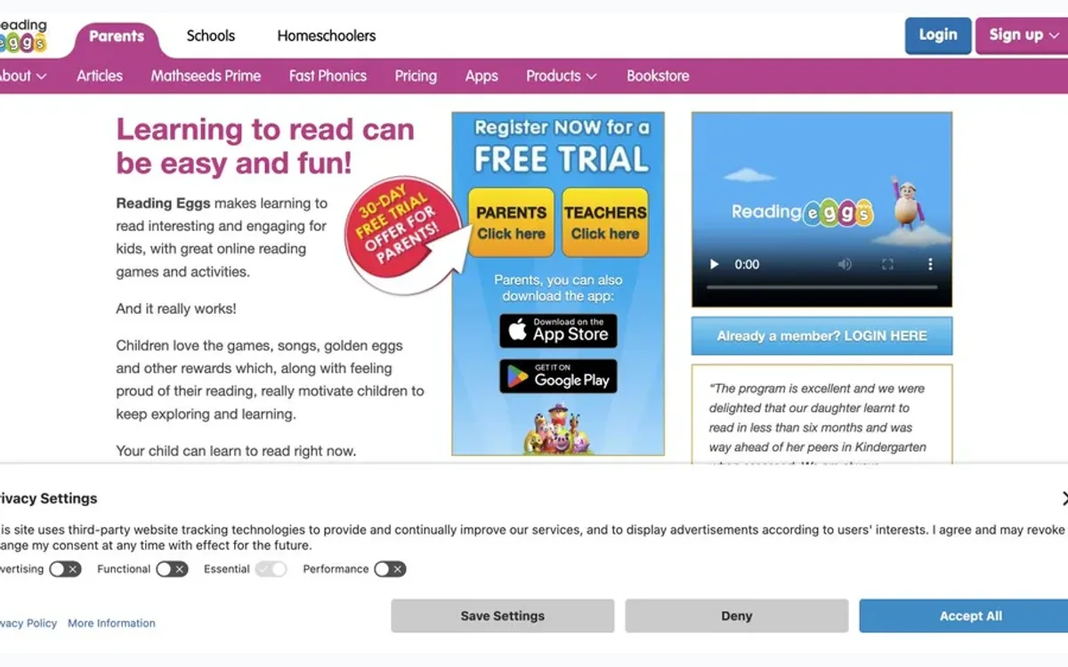 Reading Eggs product or service visual