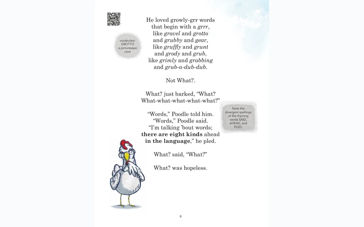 An advanced lesson page from Royal Fireworks language-arts materials