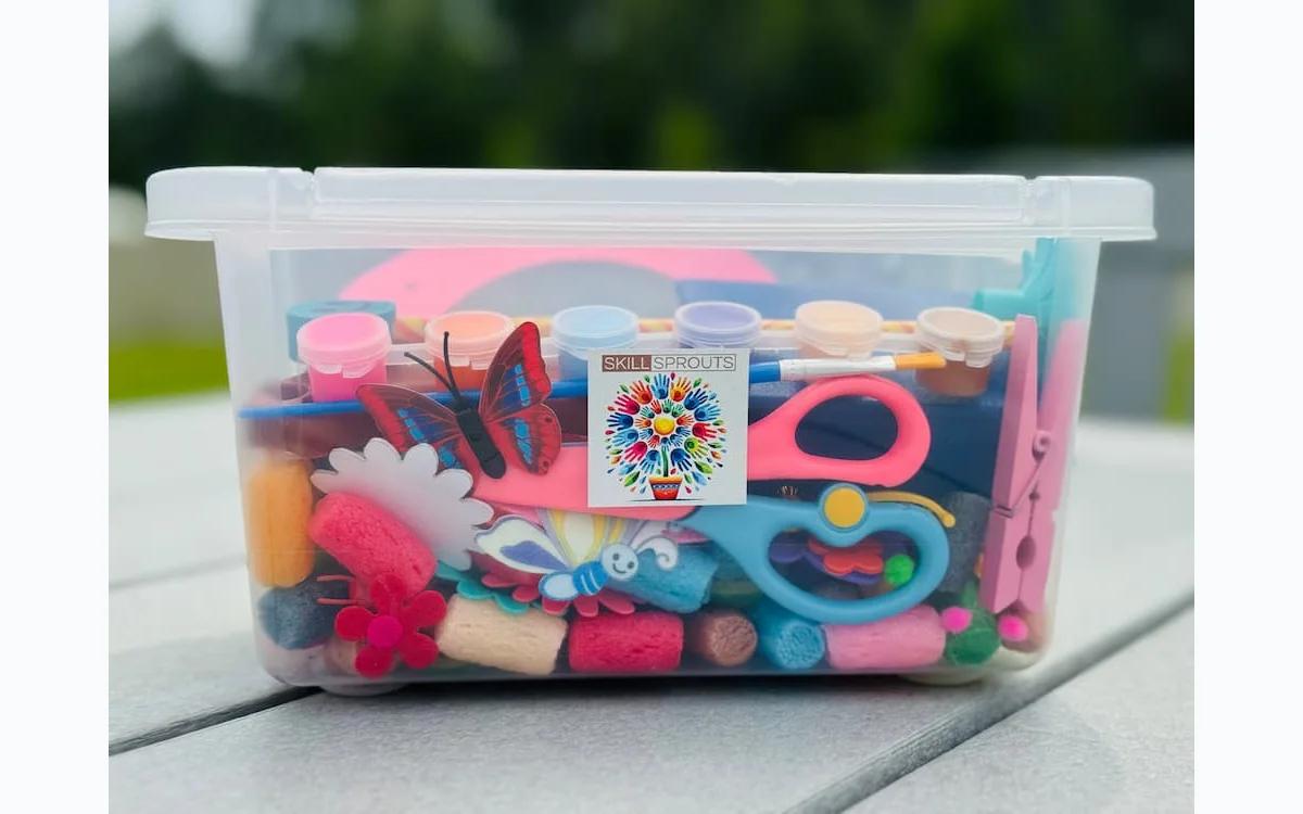 SkillSprouts occupational-therapy activity box and caregiver materials
