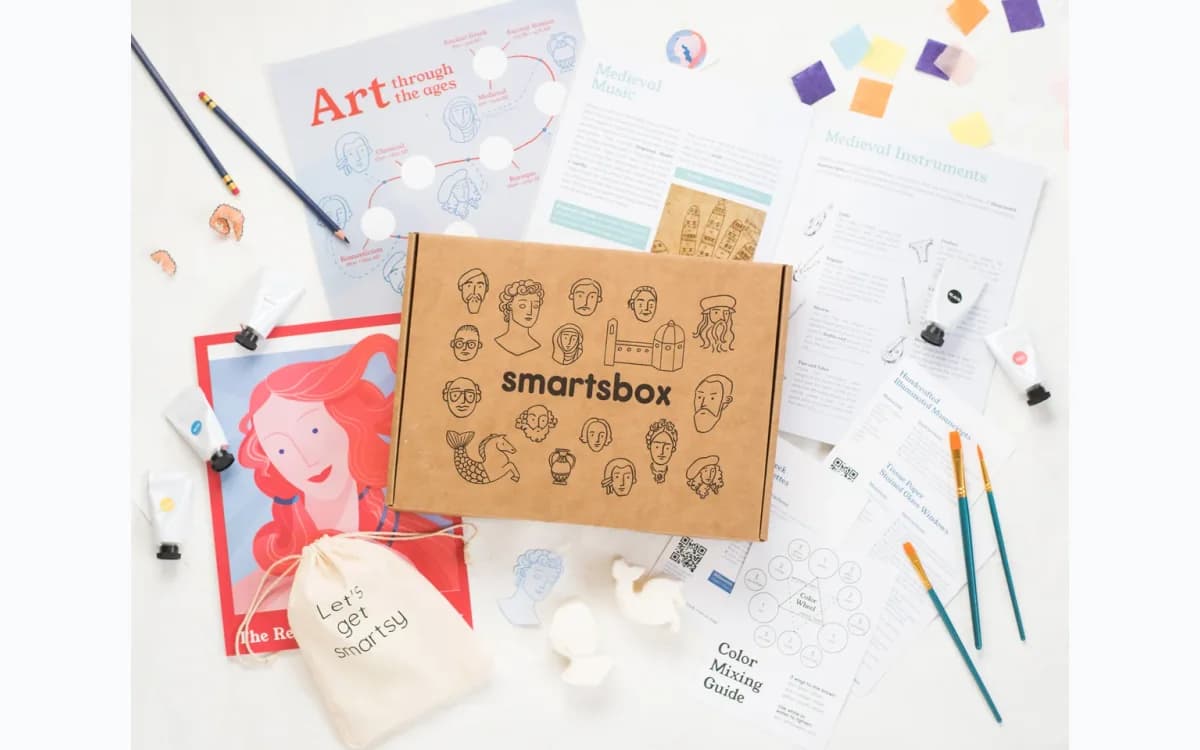 Smartsbox art and music history curriculum box with projects and magazine