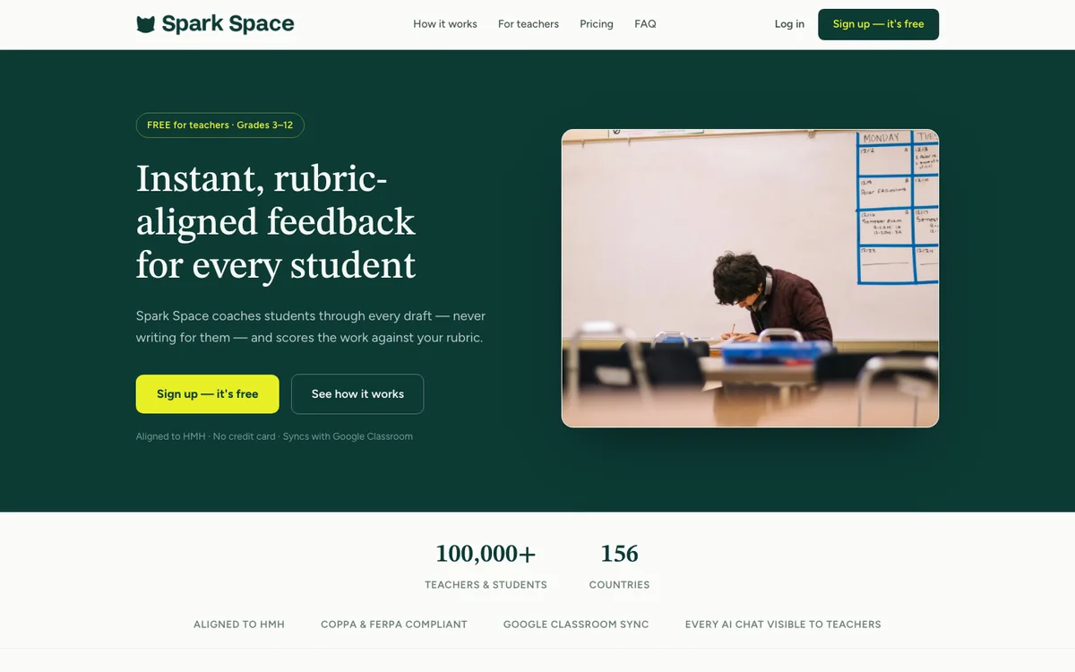 Spark Space AI writing tutor now presented through Hello Sage