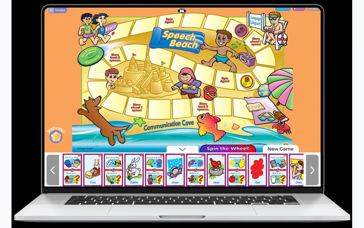 Super Duper Digital Library activity selection interface